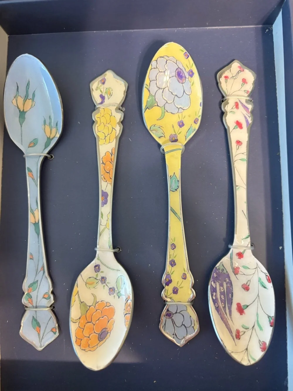 Anthropologie Turkauz Collaboration Floral Teaspoons Set of 4